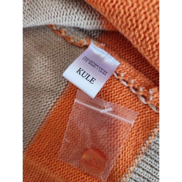 NWT Anthropologie Kule Remus Cardigan Cotton Wool Blend Striped Button Size S - Picture 11 of 12